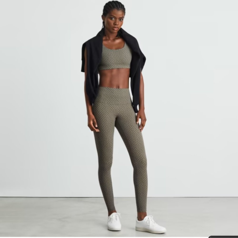 Everlane Perform Legging - Dark Taupe Polka Dot